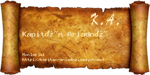 Kapitán Ariadné névjegykártya
